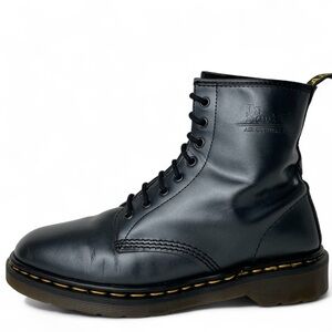Vintage Dr. Martens Doc England 1460 Metallic Silver Gray Leather Boots UK 9